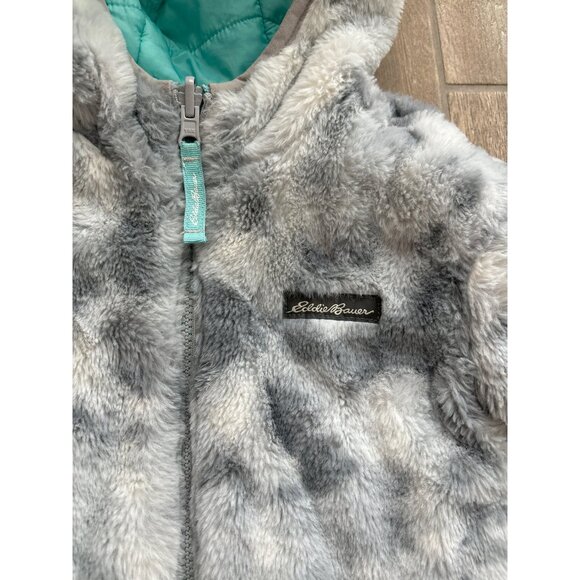 Girls Eddie Bauer Reversible Puffer Coat Sz XXS (4) - Picture 4 of 7